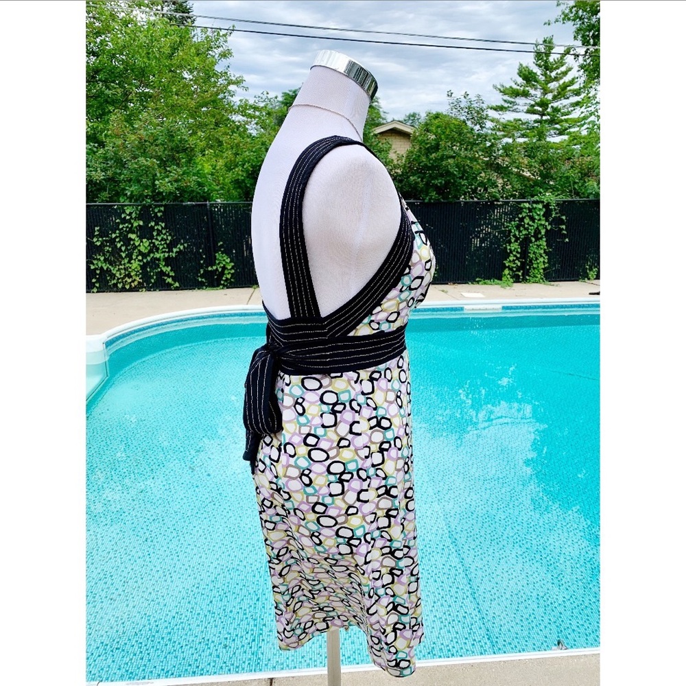 BCBG Maxazria Geometric Print V-neck Dress XS - Picture 4 of 8